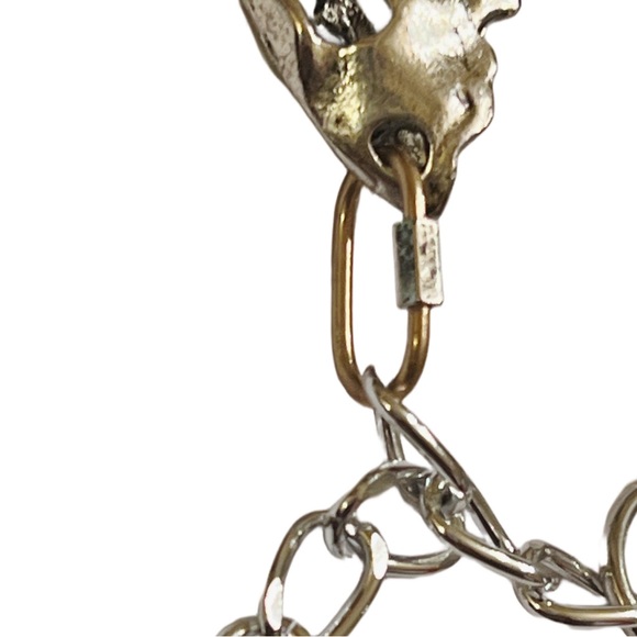 Double sided Antique Sliver 3D Sabertooth Tiger Skull Large Chain Link Bracelet - Picture 10 of 15